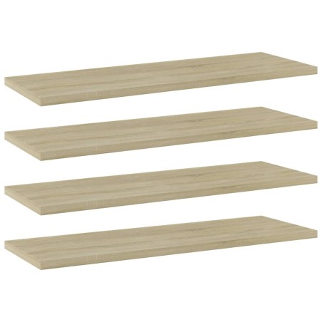 Panneau de bibliothèque 4pcs Chêne sonoma 60x20x1,5cm Aggloméré 