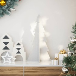 Arbre de Noël en bois pour décoration blanc 59,5cm pin massif 