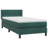 Sommier à lattes de lit et matelas vert foncé 100x210cm velours 