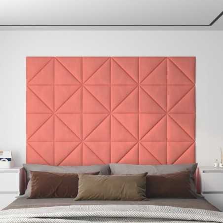 Panneaux muraux 12 pcs Rose 30x30 cm Velours 0,54 m² 