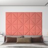 Panneaux muraux 12 pcs Rose 30x30 cm Velours 0,54 m² 