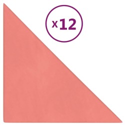 Panneaux muraux 12 pcs Rose 30x30 cm Velours 0,54 m² 