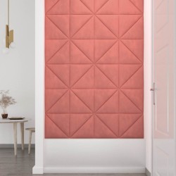 Panneaux muraux 12 pcs Rose 30x30 cm Velours 0,54 m² 