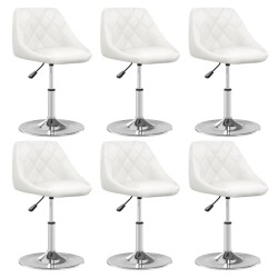 Chaises à manger lot de 6 blanc similicuir 