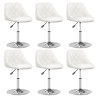 Chaises à manger lot de 6 blanc similicuir 