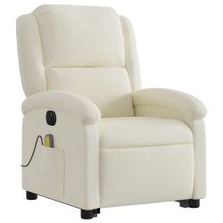 Fauteuil inclinable de massage électrique crème velours 