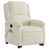 Fauteuil inclinable de massage électrique crème velours 