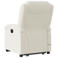 Fauteuil inclinable de massage électrique crème velours 