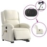Fauteuil inclinable de massage électrique crème velours 