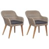 Ensemble à manger de jardin 3 pcs Marron 
