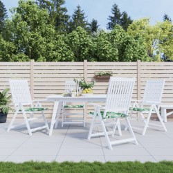 Coussins de chaise lot de 4 motif de feuilles 40x40x3 cm tissu 