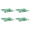 Coussins de chaise lot de 4 motif de feuilles 40x40x3 cm tissu 