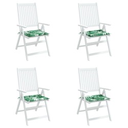 Coussins de chaise lot de 4 motif de feuilles 40x40x3 cm tissu 