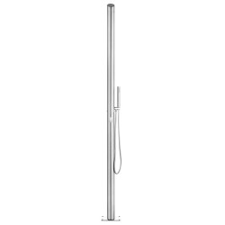 Douche de jardin avec base marron 225 cm Acier inoxydable 