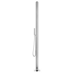 Douche de jardin avec base marron 225 cm Acier inoxydable 