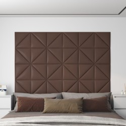 Panneaux muraux 12 pcs Marron 30x30 cm Similicuir 0,54 m² 