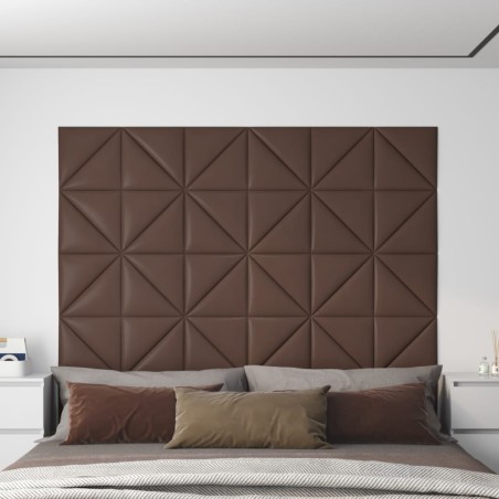 Panneaux muraux 12 pcs Marron 30x30 cm Similicuir 0,54 m² 