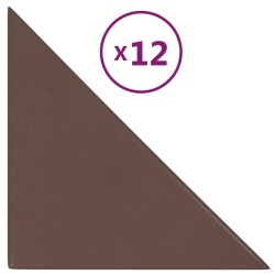 Panneaux muraux 12 pcs Marron 30x30 cm Similicuir 0,54 m² 