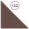 Panneaux muraux 12 pcs Marron 30x30 cm Similicuir 0,54 m² 