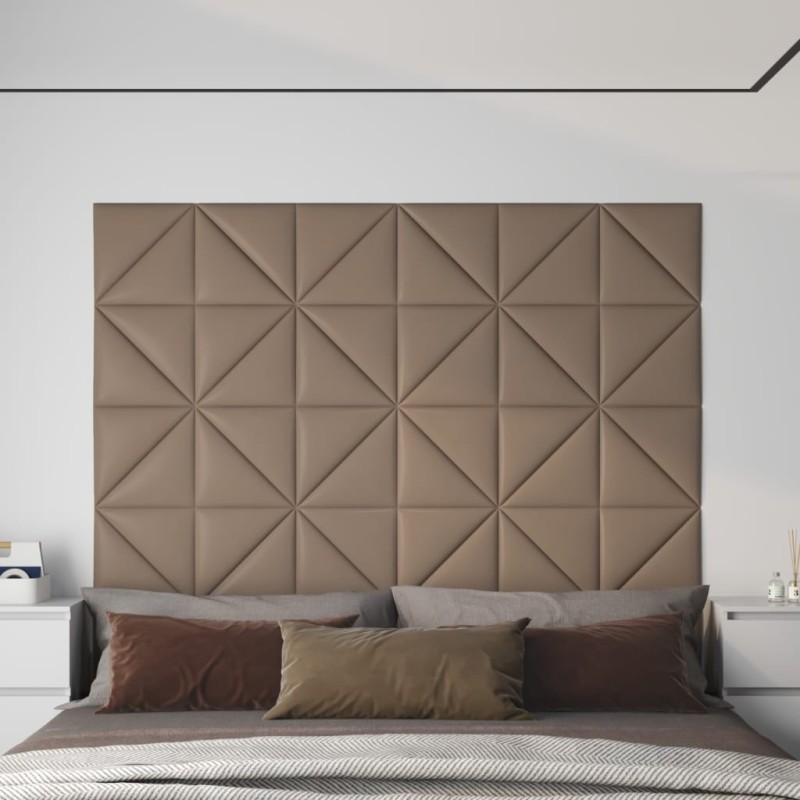 Panneaux muraux 12 pcs Cappuccino 30x30 cm Similicuir 0,54 m² 