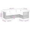 Salon de jardin avec coussins 4 pcs beige résine tressée 