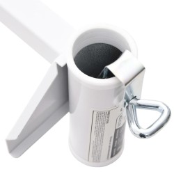 Pince à parasol pour balcon blanc 38 mm acier 