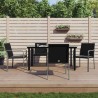 Ensemble à manger de jardin 5 pcs coussins résine tressée acier 