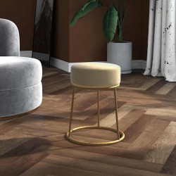 Tabouret rond Gris foncé Velours 