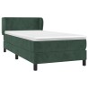 Sommier à lattes de lit avec matelas Vert foncé 90x190 cm 