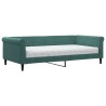 Lit de jour avec matelas vert foncé 100x200 cm velours 