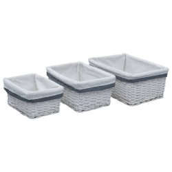 Ensemble de paniers gigognes 3 pcs Blanc Saule 