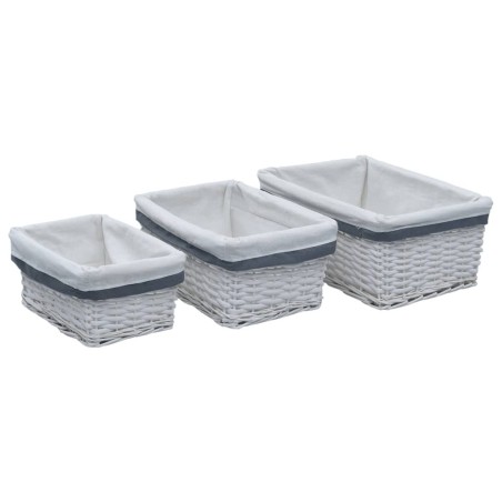 Ensemble de paniers gigognes 3 pcs Blanc Saule 