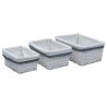 Ensemble de paniers gigognes 3 pcs Blanc Saule 