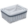 Ensemble de paniers gigognes 3 pcs Blanc Saule 
