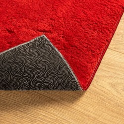 Tapis HUARTE à poils courts doux et lavable rouge 80x200 cm 