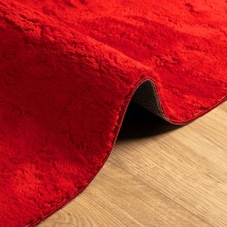 Tapis HUARTE à poils courts doux et lavable rouge 80x200 cm 