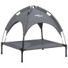 Lit pour chien avec auvent anthracite tissu Oxford et acier 