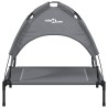 Lit pour chien avec auvent anthracite tissu Oxford et acier 
