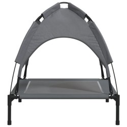 Lit pour chien avec auvent anthracite tissu Oxford et acier 