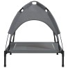 Lit pour chien avec auvent anthracite tissu Oxford et acier 