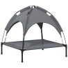 Lit pour chien avec auvent anthracite tissu Oxford et acier 