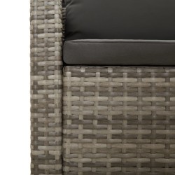 Salon de jardin 4 pcs avec coussins Gris Résine tressée 