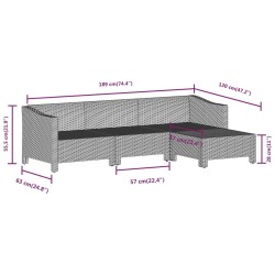 Salon de jardin 4 pcs avec coussins Gris Résine tressée 