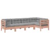 Salon de jardin 5 pcs et coussins bois massif sapin de douglas 