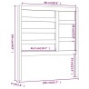 Tête de lit Gris 106x4x104 cm Bois massif de pin 