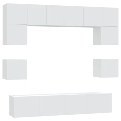 Ensemble de meubles TV 8 pcs Blanc Bois d'ingénierie 