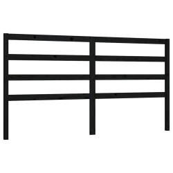 Tête de lit Noir 186x4x100 cm Bois massif de pin 