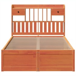 Cadre de lit sans matelas cire marron 120x200cm bois pin massif 