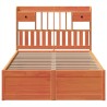 Cadre de lit sans matelas cire marron 120x200cm bois pin massif 