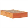 Cadre de lit sans matelas cire marron 120x200cm bois pin massif 